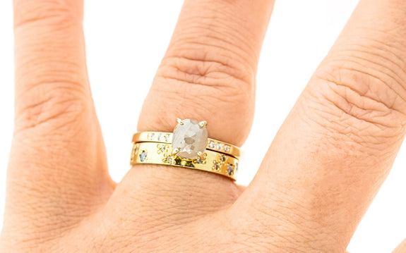 1.34 Carat Icy White Diamond Ring in Yellow Gold