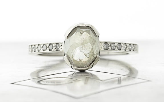 1.45 Carat Oval-Cut Icy White Diamond Ring in White Gold