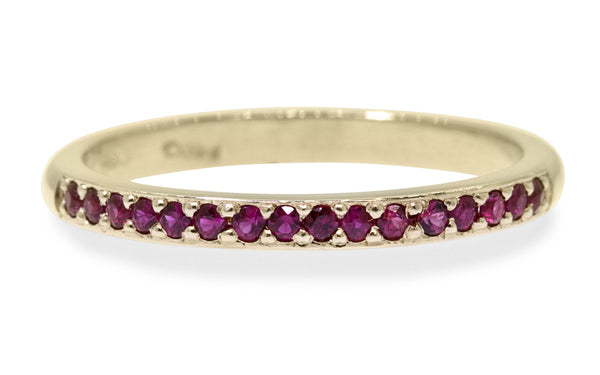 Wedding Band with 16 Rubies rotating view