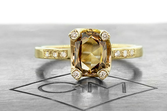 .92ct Champagne Diamond Ring front view