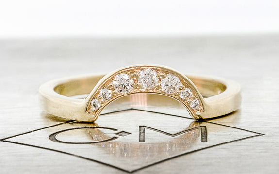 CM Arched Shadow Band Diamond Ring front view