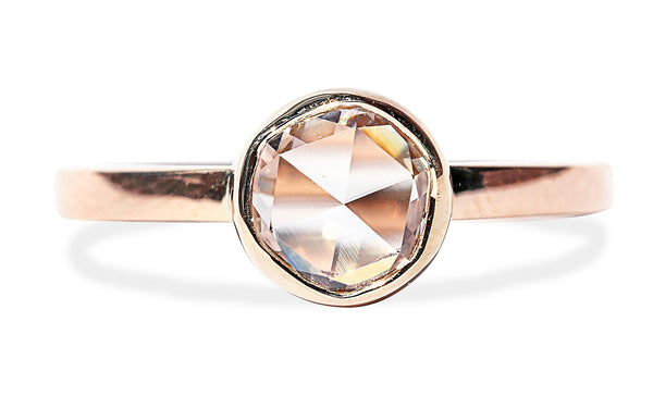1 Carat VVS White Rose-Cut Diamond Ring in Yellow Gold