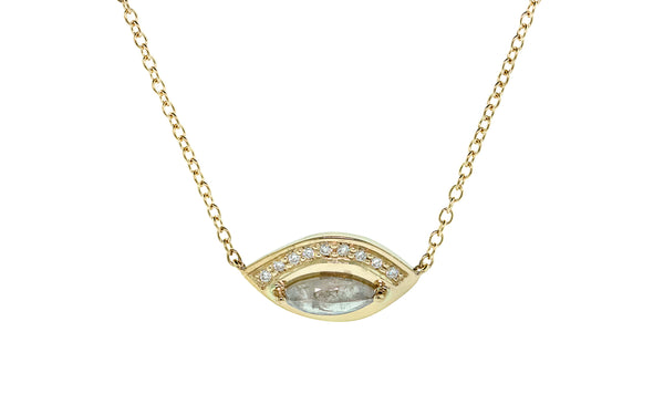 .54ct White Diamond Necklace in Yellow Gold front view