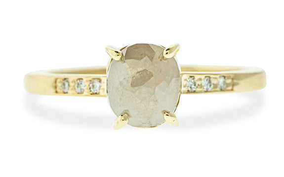 1.34 Carat Icy White Diamond Ring in Yellow Gold
