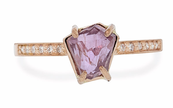 2.16 Carat Paradise Pink Hand-Cut Songea Sapphire Ring in Rose Gold