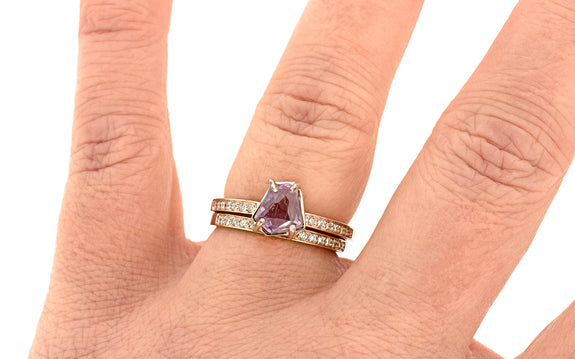 2.16 Carat Paradise Pink Hand-Cut Songea Sapphire Ring in Rose Gold