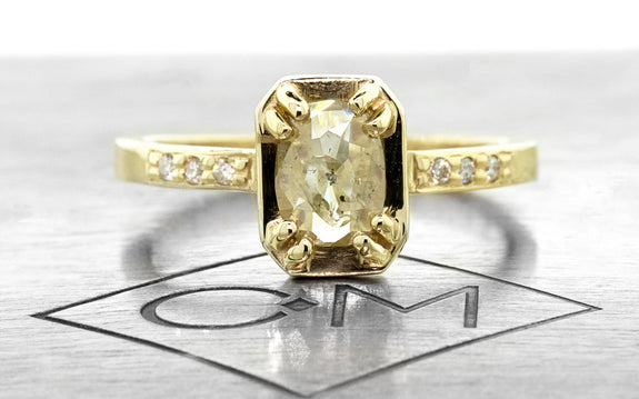 .45ct champagne diamond ring front view