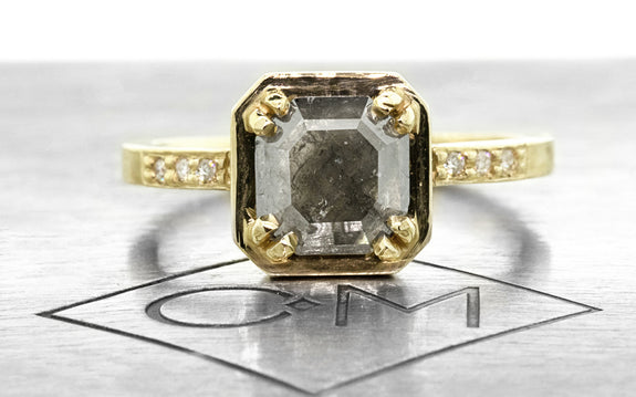 .97ct Gray Diamond Ring front view