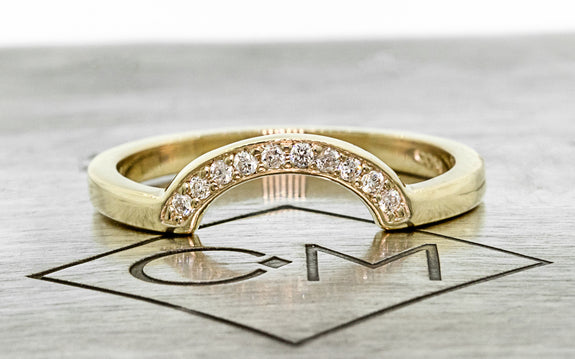 CM Curved Shadow Band with White Diamonds front view