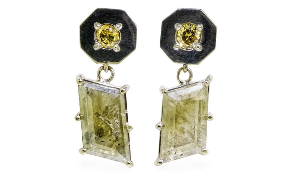2.59ct green diamond earrings worn by model
