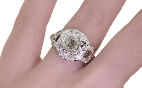 1.15 Champagne Diamond Ring side view